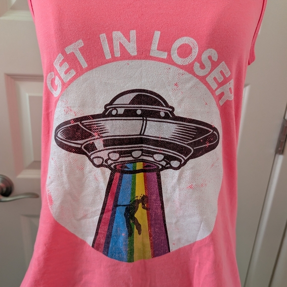 UFO Graphic Pink Tank Top Size Small NWT - Picture 3 of 12